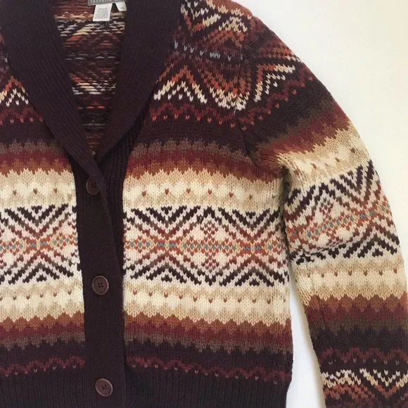 Isabella Bird Wool Shawl Collar Cardigan Western Southwestern Vibe Size M - Picture 4 of 8